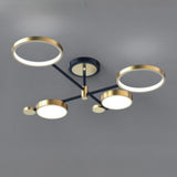 Modern Metal Round Ring Semi-Flush Mount Ceiling Light Image - 7