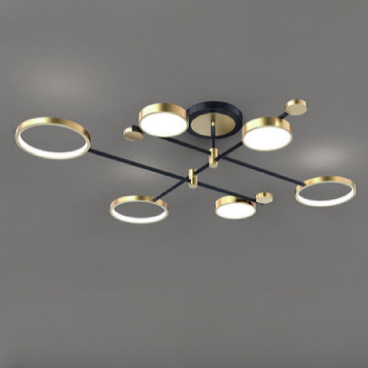 Modern Metal Round Ring Semi-Flush Mount Ceiling Light Image - 8