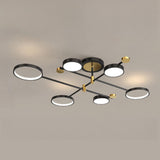 Modern Metal Round Ring Semi-Flush Mount Ceiling Light Image - 9