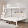 Modern Metal White Bunk Bed with Stairs and Guardrail Image - 2