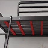 Modern Metal White Bunk Bed with Stairs and Guardrail Image - 4