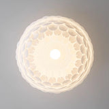 Modern Metal White Flakes Drum Bedroom Pendant Light Image - 9