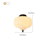 Modern Milky Yellow Drum Flush Mount Ceiling Light #size