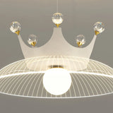 Modern Mini Acrylic Pendant Light Crown Dome Dining Room Image - 7