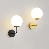 Modern Mini Black Globe LED Metal Wall Sconce Image - 10