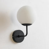 Modern Mini Black Globe LED Metal Wall Sconce Image - 11