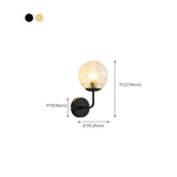 Modern Mini Black Globe LED Metal Wall Sconce #size