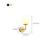 Modern Mini Black Globe LED Metal Wall Sconce Image - 20