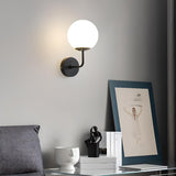 Modern Mini Black Globe LED Metal Wall Sconce Image - 4