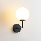 Modern Mini Black Globe LED Metal Wall Sconce Image - 6