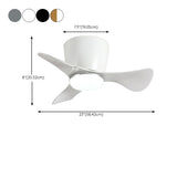 Modern Mini Cone 3 Blade Ceiling Fan with LED Light #size