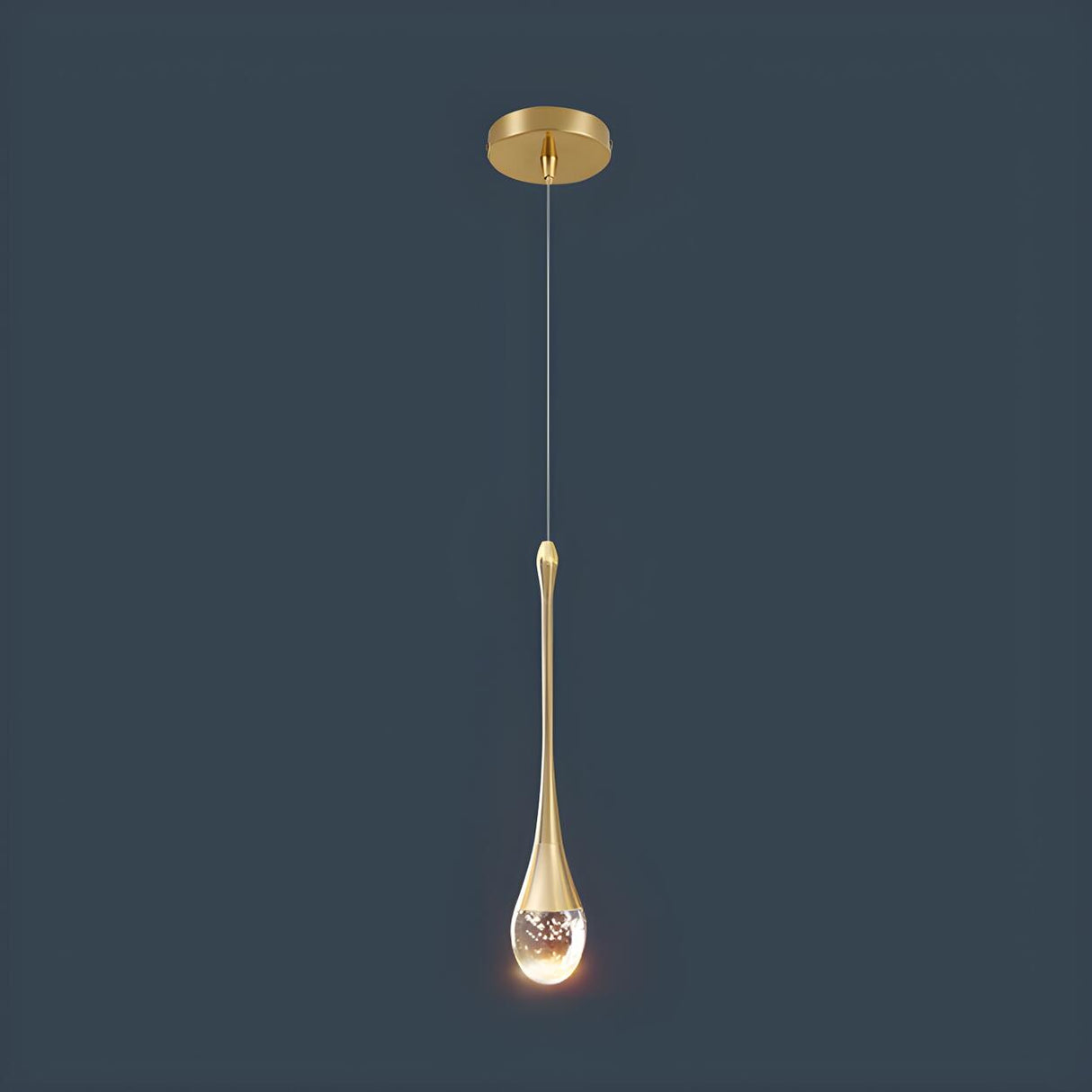 Modern Mini Crystal Teardrop Bedroom Pendant Light Image - 11