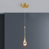 Modern Mini Crystal Teardrop Bedroom Pendant Light Image - 13