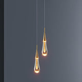 Modern Mini Crystal Teardrop Bedroom Pendant Light Image - 15