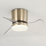 Modern Mini Flush Mount Metal Ceiling Fan with Light Image - 10