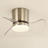 Modern Mini Flush Mount Metal Ceiling Fan with Light Image - 12