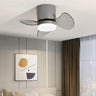 Modern Mini Flush Mount Metal Ceiling Fan with Light Image - 3