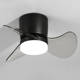 Modern Mini Flush Mount Metal Ceiling Fan with Light Image - 8