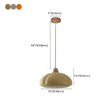 Modern Mini Orange Glass Dome Dining Room Pendant Light #size