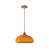 Modern Mini Orange Glass Dome Dining Room Pendant Light Image - 3