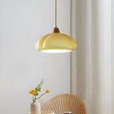 Modern Mini Orange Glass Dome Dining Room Pendant Light Image - 7