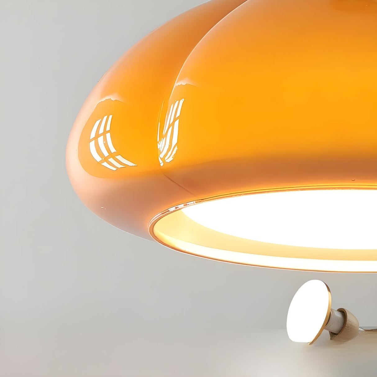 Modern Mini Orange Glass Dome Dining Room Pendant Light Image - 9