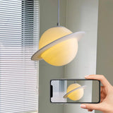 Modern Mini Saturn Planet Resin Pendant Light Image - 11