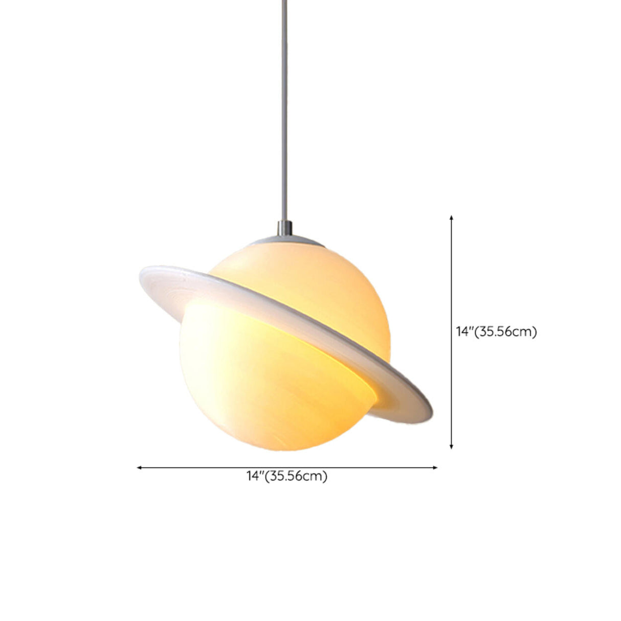 Modern Mini Saturn Planet Resin Pendant Light Image - 14