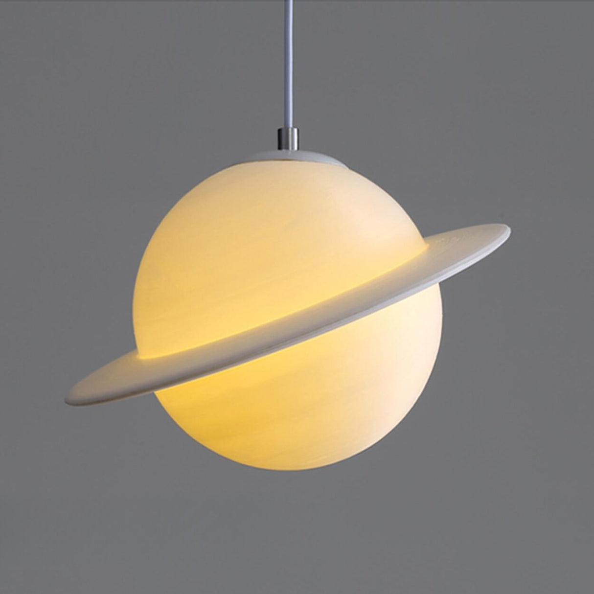 Modern Mini Saturn Planet Resin Pendant Light Image - 2