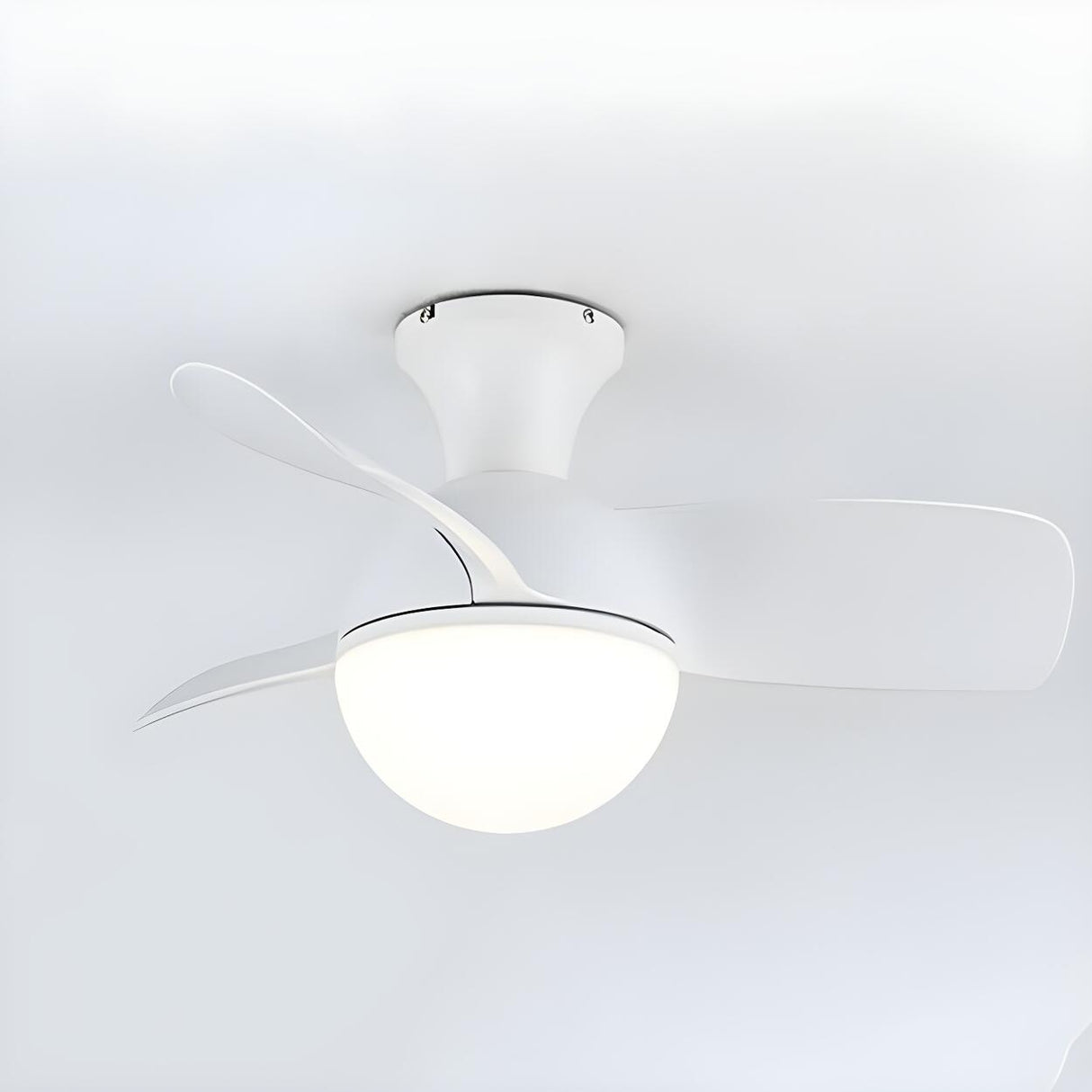 Modern Minimalist 3 Blade Small Ceiling Fan with Light Image - 10