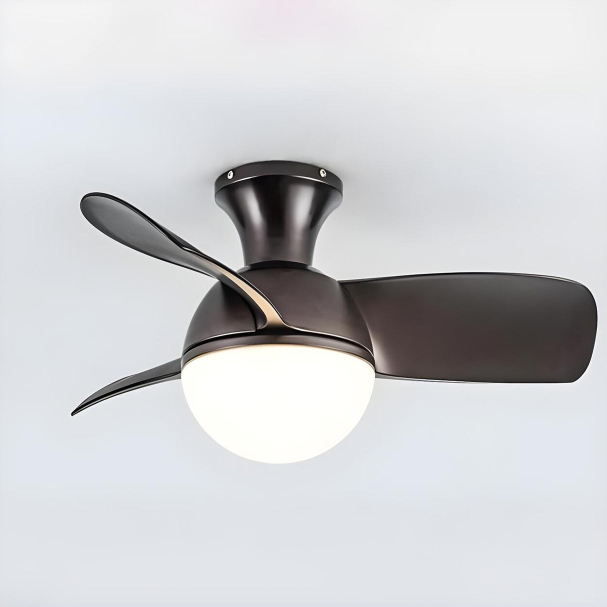 Modern Minimalist 3 Blade Small Ceiling Fan with Light Image - 12