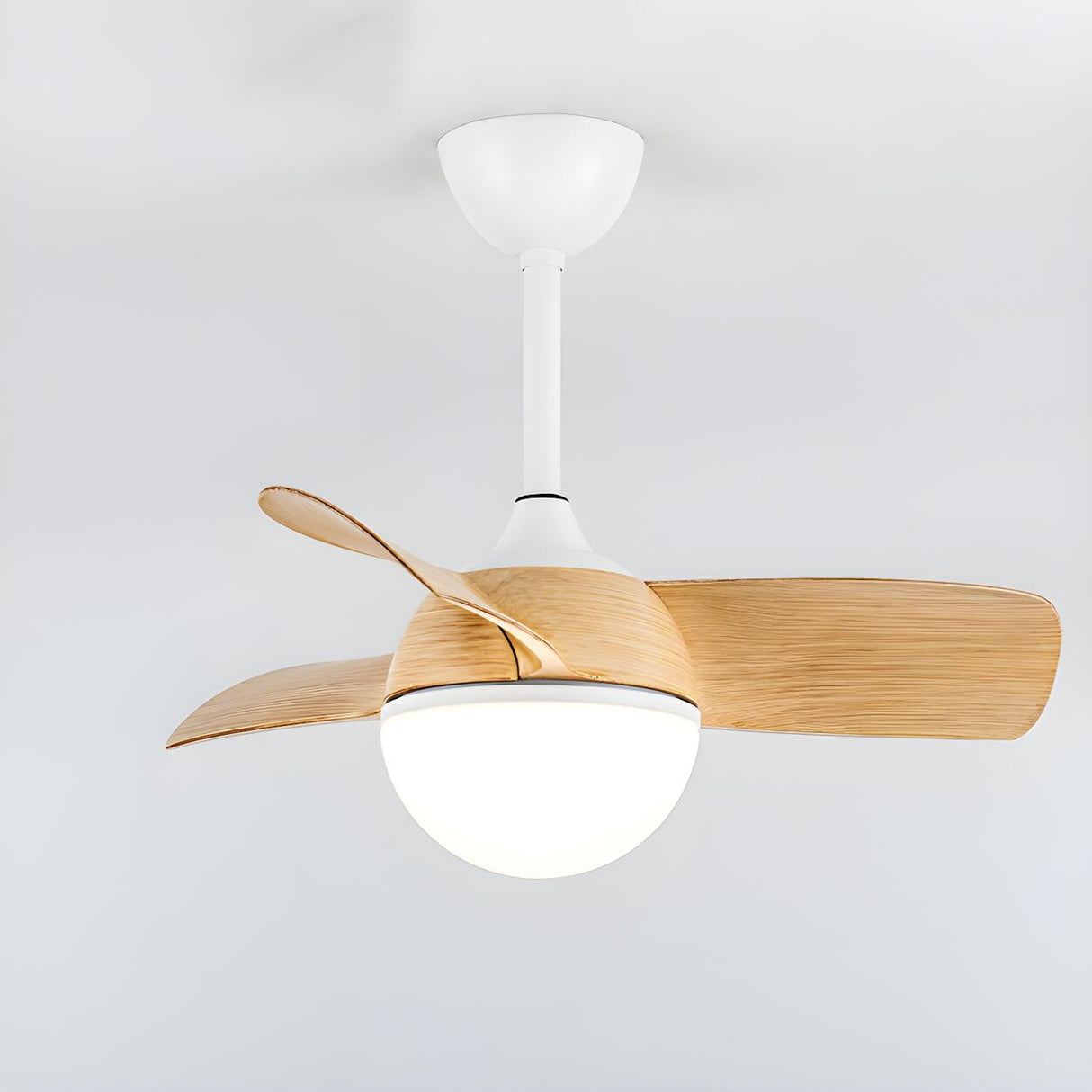 Modern Minimalist 3 Blade Small Ceiling Fan with Light Image - 13