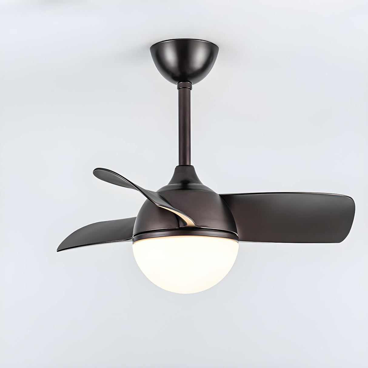 Modern Minimalist 3 Blade Small Ceiling Fan with Light Image - 14