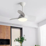 Modern Minimalist 3 Blade Small Ceiling Fan with Light Image - 17