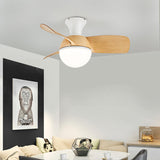 Modern Minimalist 3 Blade Small Ceiling Fan with Light Image - 18