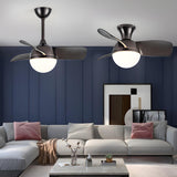 Modern Minimalist 3 Blade Small Ceiling Fan with Light Image - 2