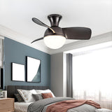 Modern Minimalist 3 Blade Small Ceiling Fan with Light Image - 20