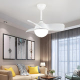 Modern Minimalist 3 Blade Small Ceiling Fan with Light Image - 3