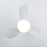 Modern Minimalist 3 Blade Small Ceiling Fan with Light Image - 6