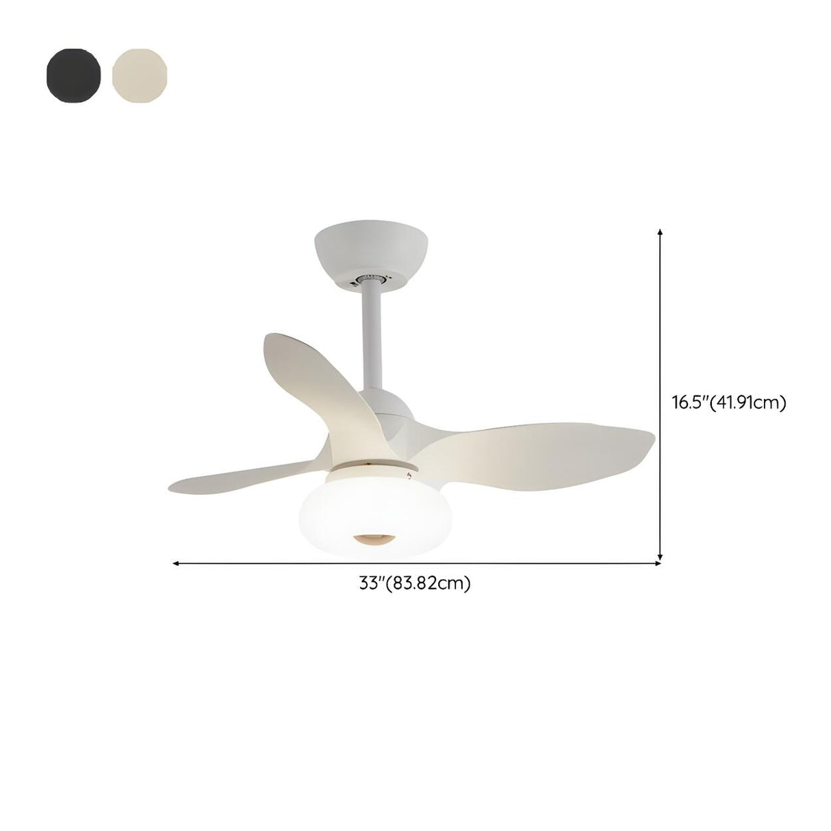 Modern Minimalist 3 Blade Wood Ceiling Fan with Light Image - 14