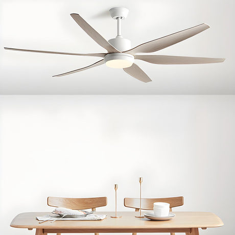 Modern Minimalist 6-Blade LED Ceiling Fan with Light Image - 1