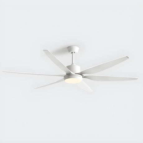 Modern Minimalist 6-Blade LED Ceiling Fan with Light Image - 2