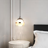 Modern Minimalist Acrylic Glass Globe LED Pendant Light Image - 2