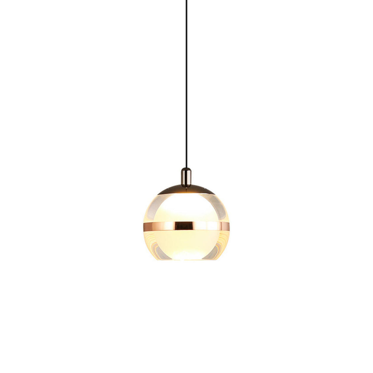 Modern Minimalist Acrylic Glass Globe LED Pendant Light Image - 5