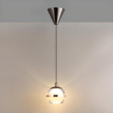 Modern Minimalist Acrylic Glass Globe LED Pendant Light Image - 6