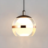 Modern Minimalist Acrylic Glass Globe LED Pendant Light Image - 8