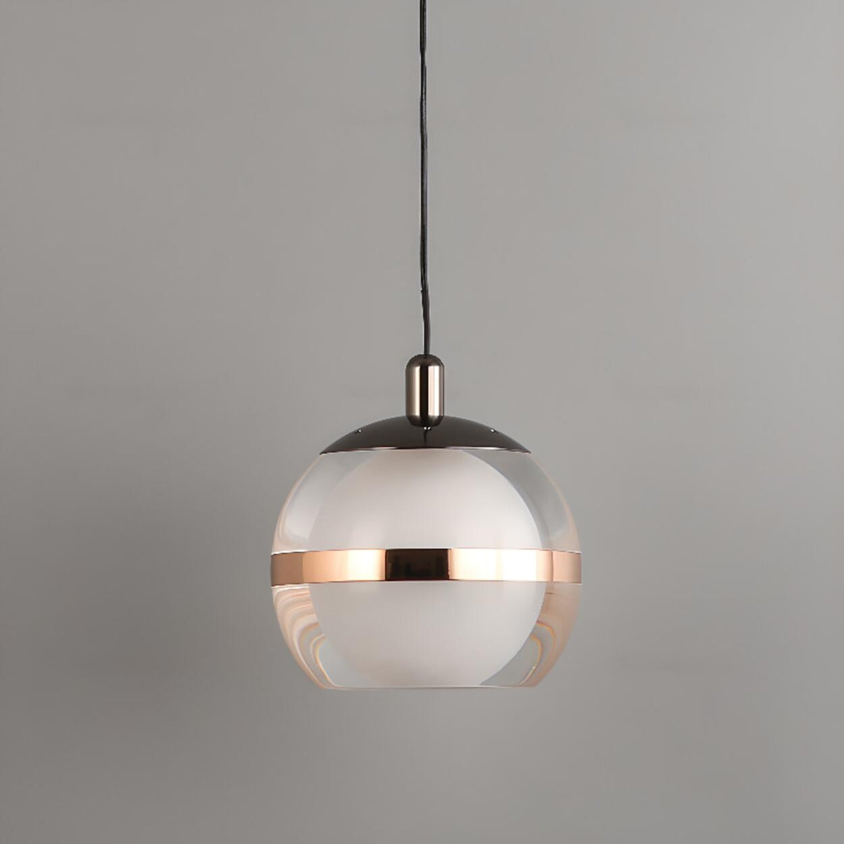 Modern Minimalist Acrylic Glass Globe LED Pendant Light Image - 9