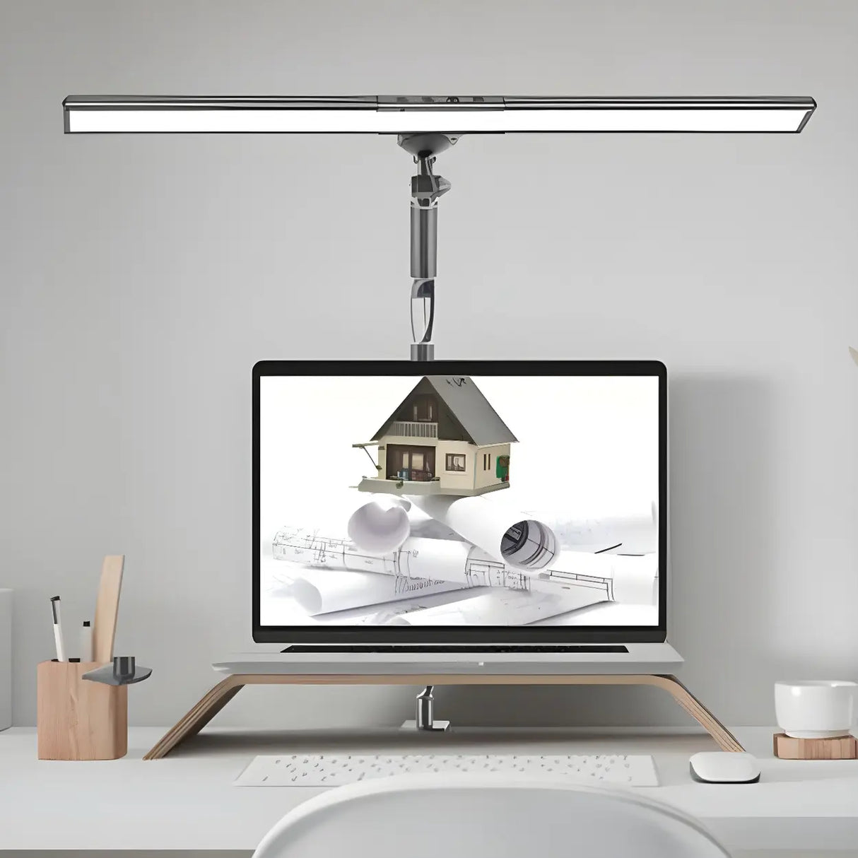 Modern Minimalist Adjustable Metal Arm LED Table Lamp Image - 8