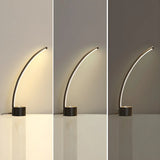 Modern Minimalist Arc Metal LED Table Lamp Bedroom Image - 10