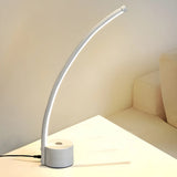 Modern Minimalist Arc Metal LED Table Lamp Bedroom Image - 17